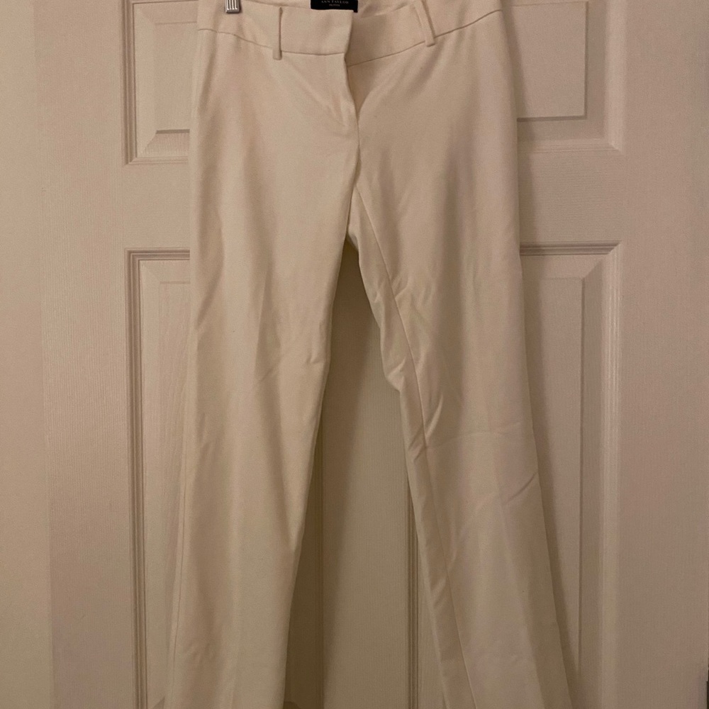 Elegant basic white trouser pants